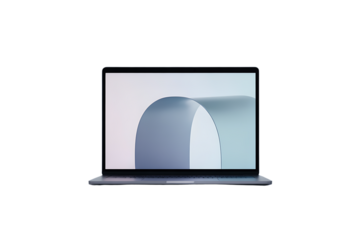 Modern laptop with abstract wallpaper mockup