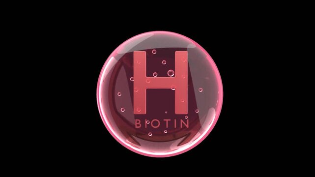 3D Vitamin H Biotin Pill Capsule | Alpha Channel