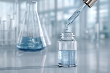 Laboratory Precision - Dropper Adding Liquid to Vial, Scientific Research.
