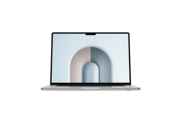 Modern laptop with abstract wallpaper