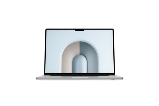 Modern laptop with abstract wallpaper