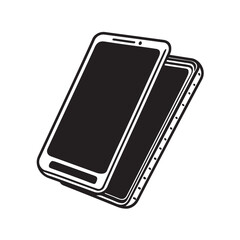 Modern Dual Smartphone Perspective Minimal Vector Mobile Device Illustration
