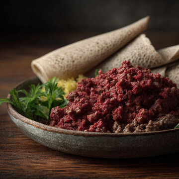 Ethiopian kitfo (minced raw beef).