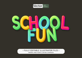 school fun text effect editable illustrator file