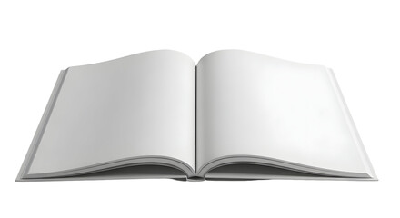 3d icon of open book with blank pages, isolated on transparent background, perfect for mockups or showcasing content