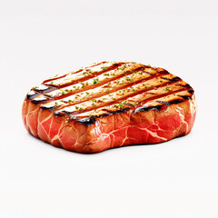 A meat piece on white background