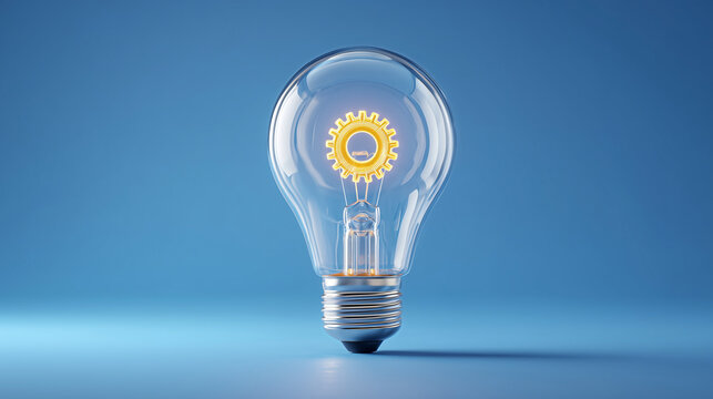 Bright idea innovation bulb with technology icon - Powered by Adobe