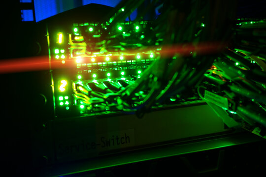 Illuminated Network Switch with Cables