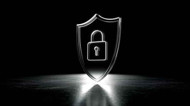 Secure data shield icon with modern glow