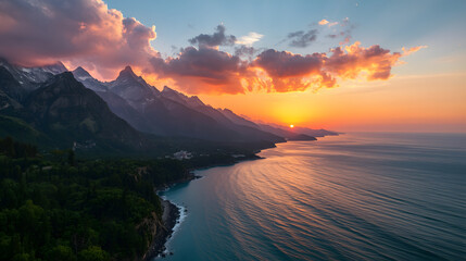 sunset over the mountains
