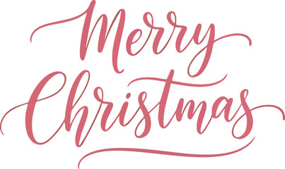Elegant Merry Christmas calligraphy text design in pink