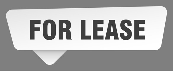 for lease sign. for lease white sticker isolated on gray background