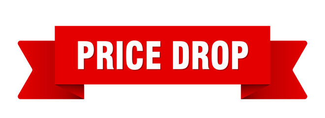 price drop ribbon isolated on transparent background. price drop ribbon