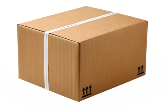 Cardboard Box with Arrows Delivery and Packaging