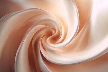 Swirling Silk - Abstract Peach and Cream Fabric with Soft Light and Elegant Texture.