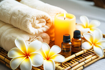 spa still life with candles