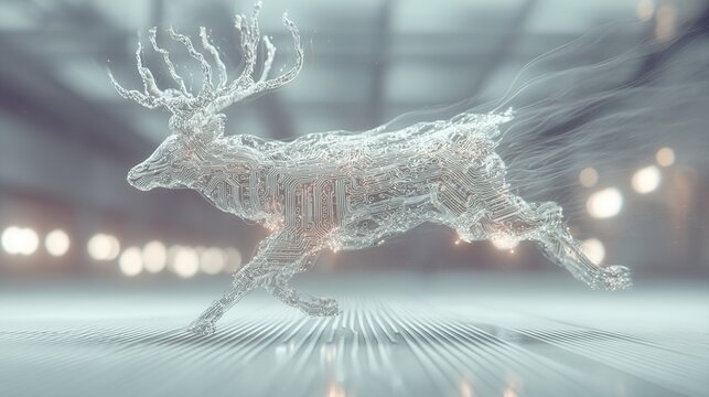 christmas future Abstract deer illustration with dynamic motion effect.