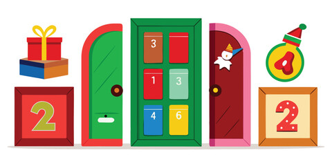 Advent calendar christmas holiday december celebration festive countdown tradition door