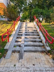 Staircase in the park in autumn