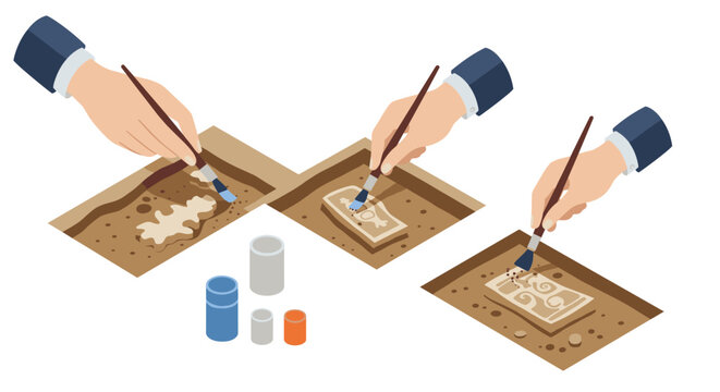 Crafting clay tablets: a step-by-step isometric guide to ceramic design