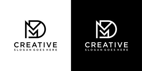 Naklejka premium MD or DM initial letter logo design vector