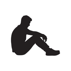 Contemplative Seated Figure Silhouette