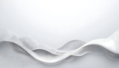 Abstract White and Gray Gradient Background with Halftone Wave Patterns