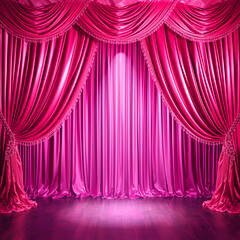 pink curtain with spotlight