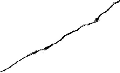 Isolated straight crack with detailed texture and realistic macro view png format