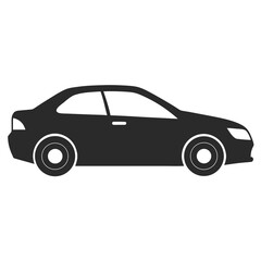 Fototapeta premium A simple dark silhouette of a modern two door sedan car