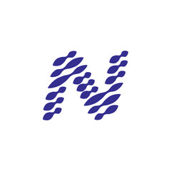 Striped Letter N Monogram Logo Icon