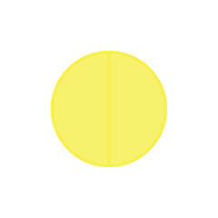 Yellow round pill cartoon cute