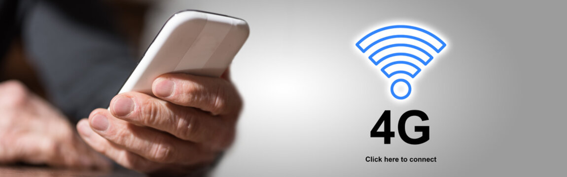 Concept of 4g network - Powered by Adobe