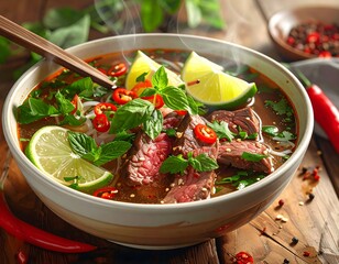 Vietnamesisches poh, eine traditionelle Suppe der vietnamesischen Küche. 