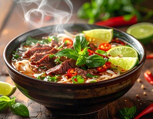 Vietnamesisches poh, eine traditionelle Suppe der vietnamesischen Küche. 