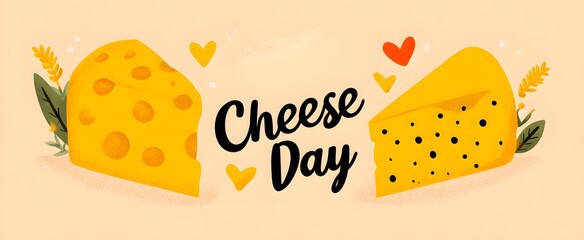 National cheese lovers day text featuring cheese illustrations and a festive celebration theme