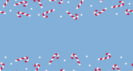 Candy cane horizontal seamless pattern. Red and white striped candy canes pattern. Season greetings wallpaper. New year background