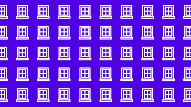 Purple background with repeated window images for design projects, social media posts, posters, and website backgrounds with a contemporary feel.