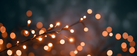Soft fairy lights emit a gentle glow in a softly shaded environment