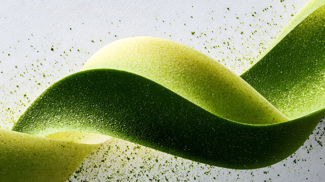 Whisking matcha into a healthy lifestyle vibrant green waves of powder in a modern kitchen environment