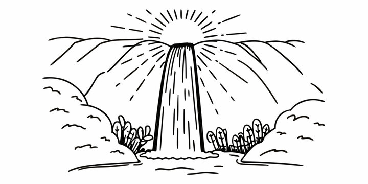 Perfect view of famous powerful Gljufrabui waterfall in sunlight.