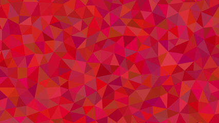 Vibrant red geometric background with a mosaic of triangles creating a dynamic and visually striking abstract pattern for modern designs