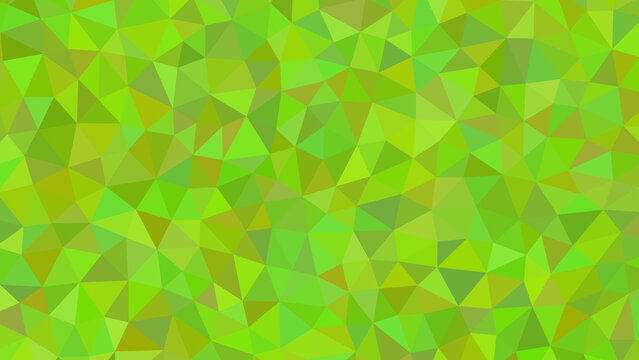 A vibrant tapestry of green and yellow triangles forms an energetic geometric pattern, radiating warmth and a sense of natural harmony