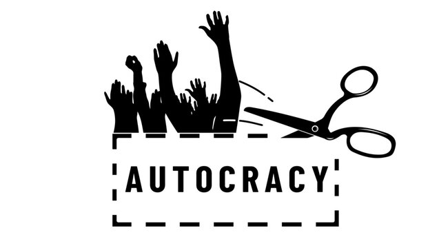 autocracy symbol, black isolated silhouette