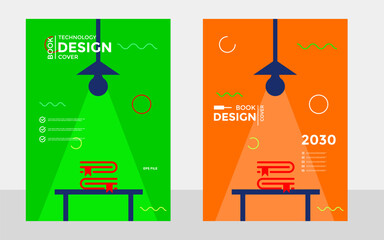 Book Cover Design Templates with Year 2030  Minimalist Vector Illustration