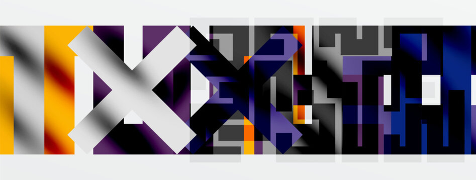 Abstract geometric design. Bold colors, sharp angles, layered shapes create dynamic visual impact. Modern aesthetic.