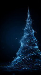 pine tree christmas new year digital low poly wireframe vertical background concept