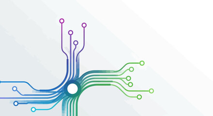 Circuit Board Design With Gradient Colors for Technology and Modern Backgrounds in 5G Era