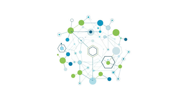 Abstract Molecular Network Illustration Symbolizing Connectivity and Innovation