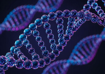 Iridescent dna helix sculpture